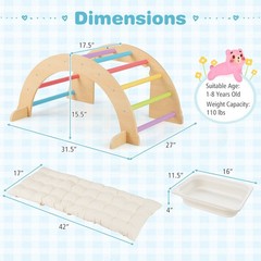 6 in 1 Kids Climbing Arch Playset Removable Cushion Stoppers Multi Indoor Gym