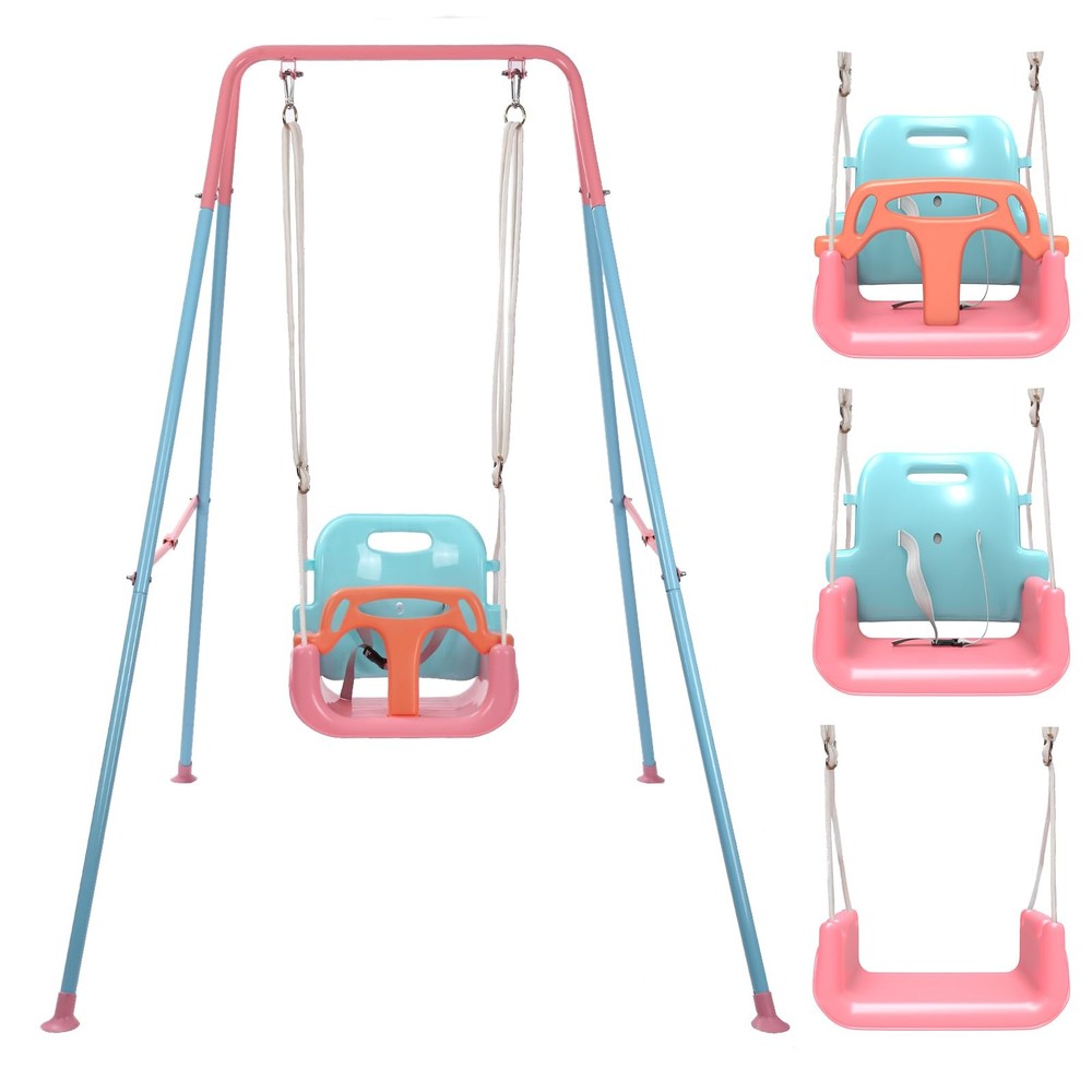 Toddler Swing, 3-in-1 Swing Sets for Backyard, Baby Swing Outdoor/Indoor, Tod…