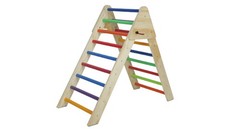 Pikler Triangle Ladder with Ramp & Slide, Foldable Wooden Climber for Toddlers