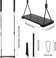 Wooden Swing Seat, Outdoor Swing Set Accessories for Backyard, Height Adjusta…