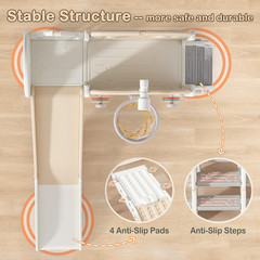 9 in 1 Toddler Slide Set, Baby Slide for Toddlers 1-3 with Ring Toss and Basketb