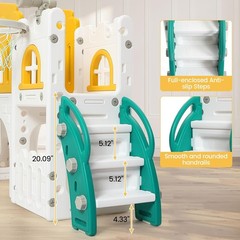 8 in 1 Toddler Slide Kids Climber Playset Indoor Outdoor Slide Playset for 1+
