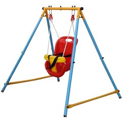 Toddler Swing with Safety Belt,Baby Toddler Indoor/Outdoor Metal Swing Set,55 lb