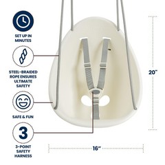 Coconut Swing Comfy Baby Outdoor, 3- Point Adjustable Safety Harness, Secure,…