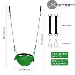 Swing Seat for Kids Heavy Duty Rope Play Secure Children Swing 1 Pack Green