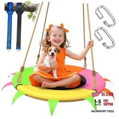 Saucer Swing for Kids Outdoor – 400lb Heavy-Duty Tree Swing with Adjustable