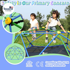 10FT Climbing Dome with Hammock, Outdoor Jungle Gym for Kids, Geometric Dome Cli
