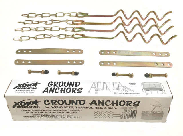 70113 Swing Set, Trampoline, & Patio Furniture Metal Ground Anchor Kit Hardwa…