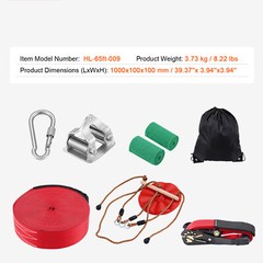 VEVOR 65 ft Zip Line Kit for Kids Adult Trolley Slackers Zipline Up to 500 lb
