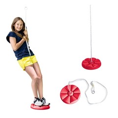 Heavy Duty Red Disc Tree Swing with Rope for Outdoor Play – Easy DIY Addition…