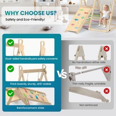 BlueWood 4in1 Indoor Jungle Gym | Foldable Climber Swing Slide Ladder Rainbow