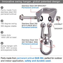 Heavy Duty Ceiling Swing Mount Free Swivel Swing Hook Swing Hardware Kit
