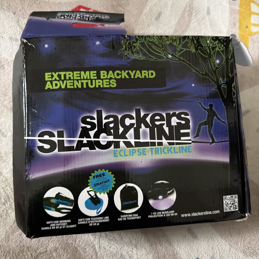 Slackers 50′ Slackline & Ratchet Wave Walker Kit Blue SLA465 NIB