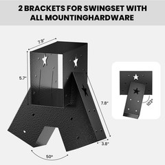 Heavy Duty Swing Set Brackets Kit with 2 A-Frame Brackets and 2 Swing Hangers…