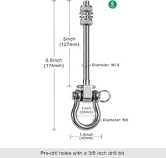 SELEWARE Heavy Duty Stainless Steel Swing Hangers with Bearings (Set of 6)