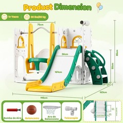 9-in-1 Toddler Slide and Swing Set Kids Indoor Outdoor Playground Playset