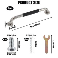 AIHSUMC 16 Inch Metal Playground Handles, 6 Pack Heavy Duty Grab Bars with No…
