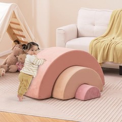 Climbing Toys for Toddlers, 3pc Foam Climbing Blocks Rainbow Shaped Indoor Pl…