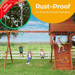 Swing Set Hangers – 2 Heavy Duty Brackets with Locking Snap Hooks for Porch, Pat