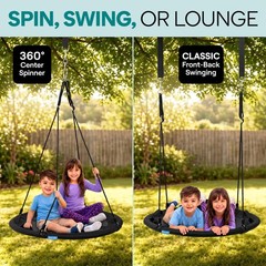 SereneLife 40 Inch Saucer Tree Swing, 900lb Outdoor 40″ Saucer, 1) Black