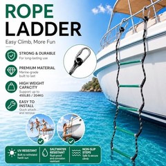Boat Rope Ladder, Heavy Duty Climbing Rope 450Lbs Strength, 14mm Reinforced