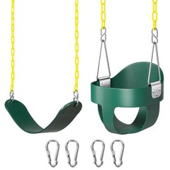 Toddler Swing Set, High Back Full Bucket Swing with Heavy Duty Swing Seat Com…