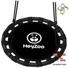 Black 40″ Saucer Swing Set for Backyard & Outdoor Use
