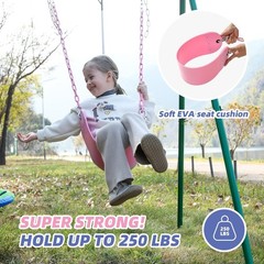 Pink Swing Seat – Heavy Duty Chain Plastic Coated – Playground Swing Set Acce…