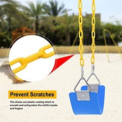 REZNOR Heavy Duty Flexible Swing Seat with Metal Triangle Ring, 60″ Blue/Yellow