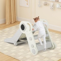 Folding Freestanding Toddler Slide for Toddlers Age 18+ Months w/ Climber Indoor