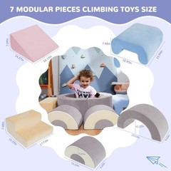 Toddler Climbing Toys Indoor, 7‑Piece Soft Foam Play Set for Toddlers 1‑3, Fo…