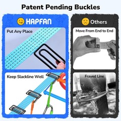 Hapfan 50FT Ninja Warrior Obstacle Course Swing Set Kids Yard Playset Outdoor