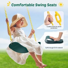 440lbs Capacity Swing Sets for Backyard – 2 Seat Outdoor Playset with Saucer …