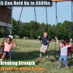 2 Pack Hanging Swing Chain with 4 Carabiners 25in, 660LB 25in×2pcs Black