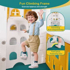 10in1 Toddler Slide Swing Playset Climber w/Playhouse Playground Indoor Outdoor
