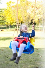 3-in-1 Baby to Teenage Detachable Swing for Outdoors Blue Chair Green Handrail