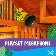 Green Megaphone for Outdoor Playsets, Wooden Jungle Gyms, and Residential Pla…