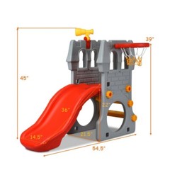 5 in 1 Indoor Outdoor Climber Toddler Slide Playset Git Kids w/Climbing Ladder