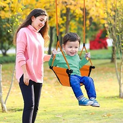 Children Outdoor Swing Seat, with Adjustable Ropes, Kids Safety Orange