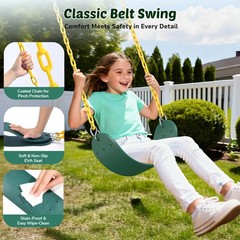 440lb 2 Seats Metal Swing Set Backyard Heavy-Duty Playset Kids Adults Swing Set