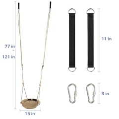 Secure Swing Set,Adjustable Rope Swing Seat Swingset Accessories for Brown