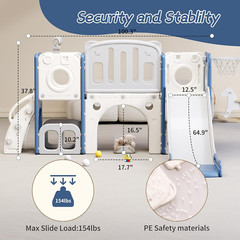 8 in 1 Toddler Slide,Kids Climber Slide with Storage Space and Non-Slip Steps,In