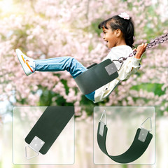 Swing Seat with Metal Triangle Ring 30.4 X 5.9 Inch, Heavy Duty Swing Set Replac