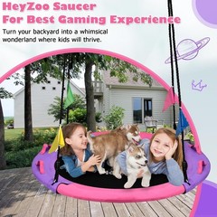 43 Inch Tree Swing, 900lbs Weight Capacity Saucer Swing Sets for Kids & Adult…