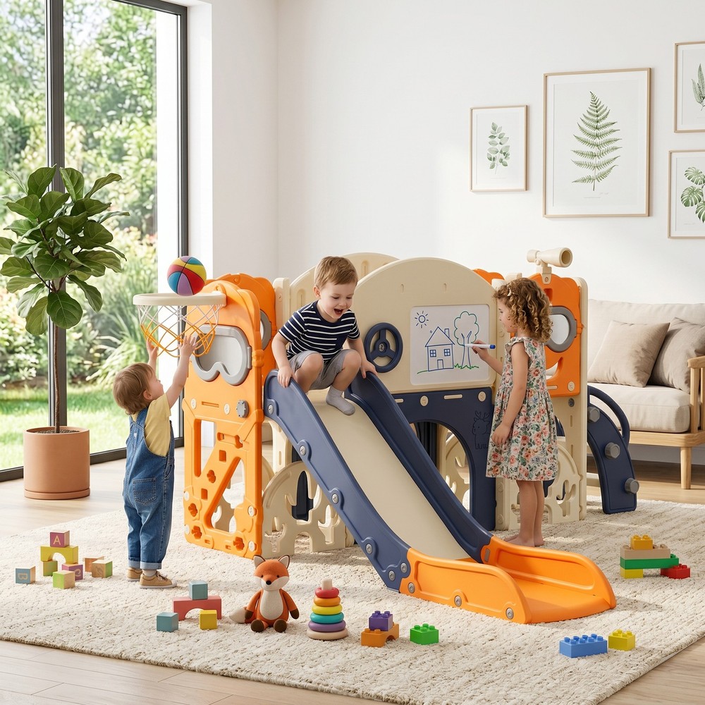 Eco-Friendly HDPE Toddler Slide Playset Easy Assembly for Family & Daycare Use