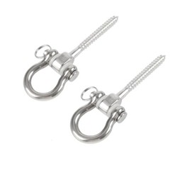2PCS 304 Stainless Steel Heavy Duty Swing Hanger Screw Bracket 180° for Hammock