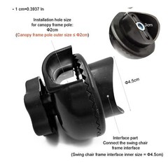 Garden Swing Plastic Fittings (Type 3) to Attach Canopy Frame to Swing Frame