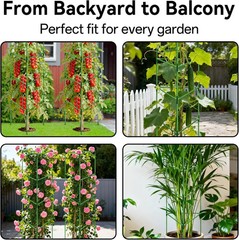 Halatool 72″ Tomato Cages Heavy Duty, 4 Pack Adjustable Stakes for Garden | Extr