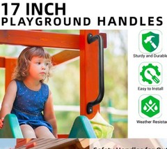 Purife 17 Inch Black Metal Safety Handles Playground Accessories – Pack of 6