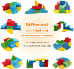 JWPEHOE 7-Piece Toddler Climbing Toys Indoor, Foam Climbing Blocks Soft Play Str